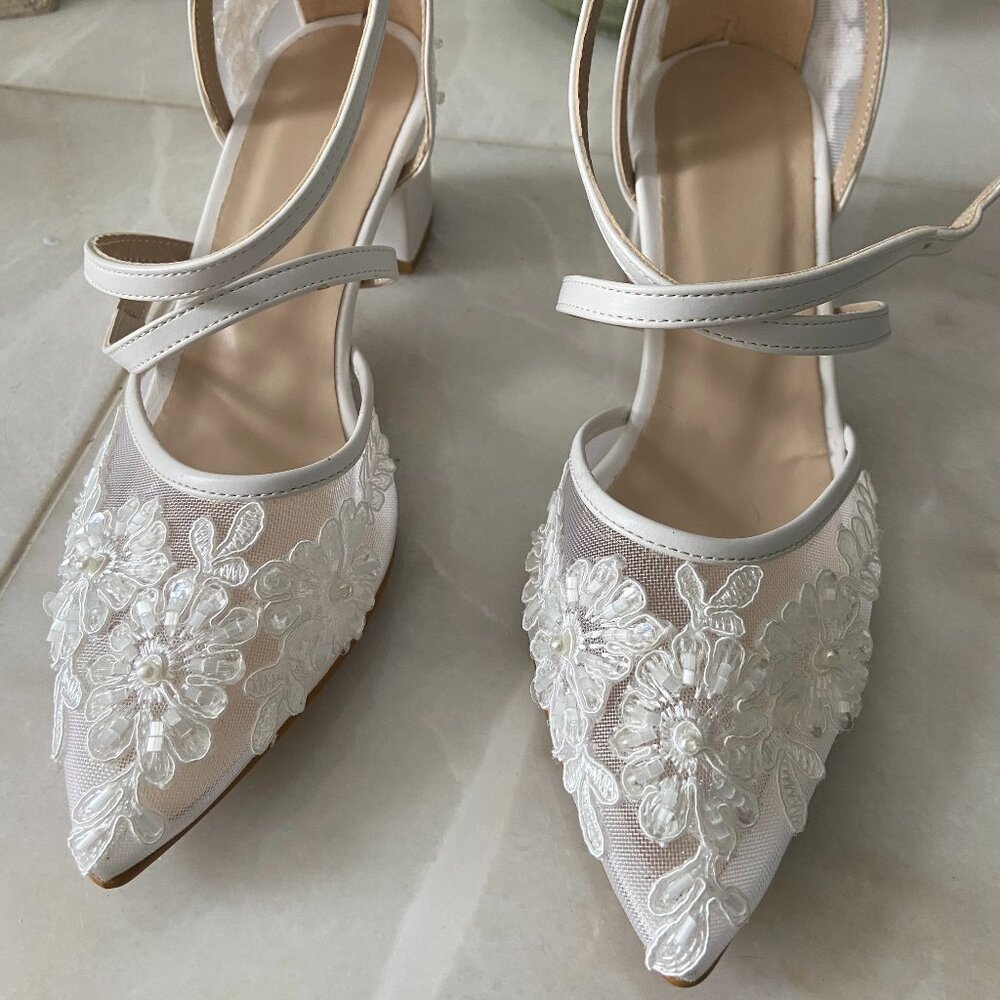 Guipure Embellished Wedding Shoes